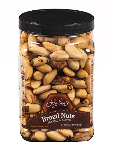 Product Cover Jaybee's Roasted Salted Brazil Nuts - (32 oz) Great for Daily Everyday Snack, Baking, Cooking and Gift Giving - Reusable Container - Kosher Certified