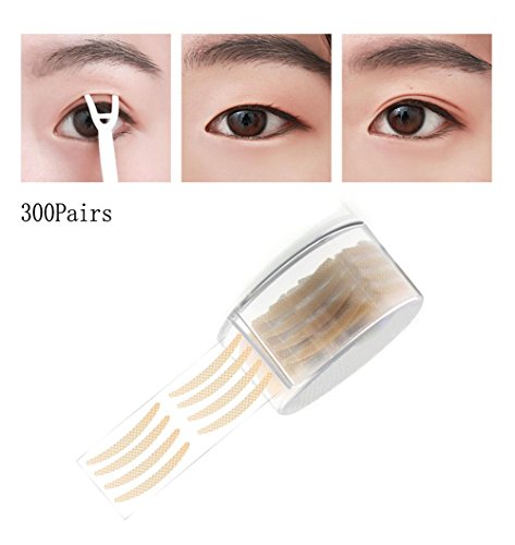 Product Cover 300Pairs Portable Breathable Natural Invisible Single Sided Double Eyelid Tape Self-Adhesive Eyelid Stickers Instant Eye Lift Strips With Y Fork for Hooded Droopy Uneven Mono-eyelids (Mesh Style-Slim)