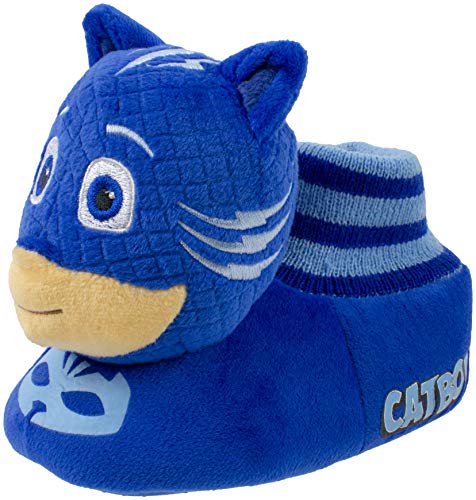 Product Cover PJ Masks Toddler Boy's Catboy Head-on-Top Socktop Slipper, Blue, M (7-8)