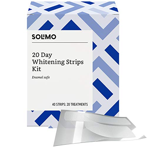 Product Cover Amazon Brand - Solimo 20 Day Teeth Whitening Strips Kit, 20 Treatments