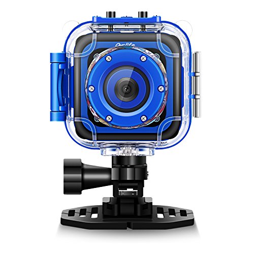 Product Cover Ourlife Kids Waterproof Camera with Video Recorder Includes 8GB Memory Card (Kids Camera Navy-Blue)