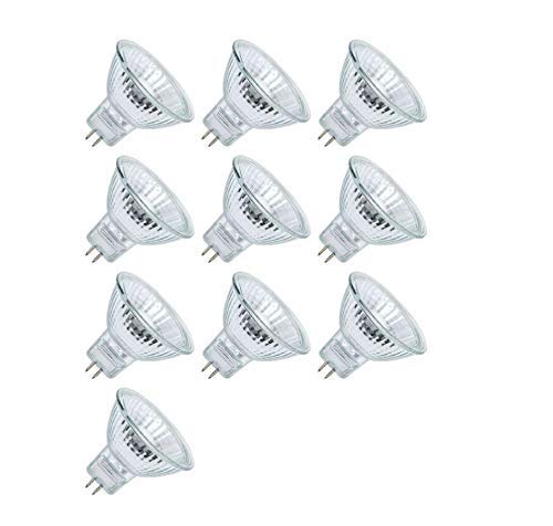 Product Cover 10pack MR16-12V-35W Halogen Bulb FMW GU5.3 Professional Quartz dichroic Reflector UV Stop Tempered Glass Cover dimmable for Indoor Outdoor spot Lights