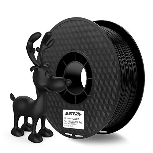 Product Cover 3D Printer Filament, Meterk 1.75mm PLA Filament Refills 1kg/Roll 2.2LBS 1kg Spool for MakerBot ANET RepRap 3D Printer (Black)