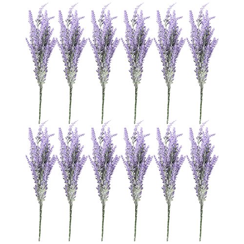 Product Cover Artificial Lavender Flowers - 12 Bundles Lavender Bouquet in Purple - Fake Flowers Artifical Plant for Home Decor, Wedding, Party, Patio