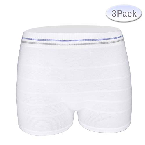 Product Cover Women Mesh Postpartum Panties Washable Reusable Short Underwear Suitable for Post Surgical Recovery, Breathable, Stretchy, Light (Medium/Large, White-3 Pack)