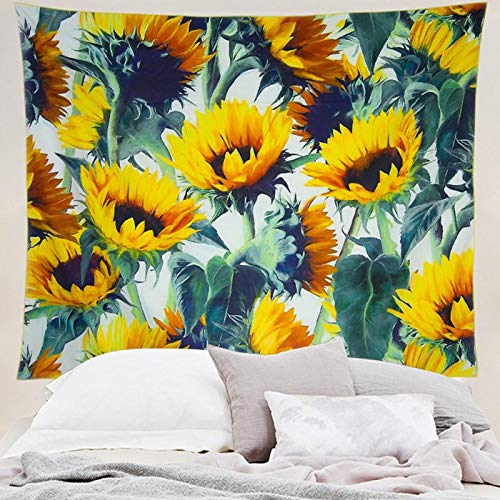 Product Cover Grace Store Boho Wall Tapestry Yellow Sunflower Tapestry Wall Hanging Mandala Tapestry for Bedroom, W59 x L51