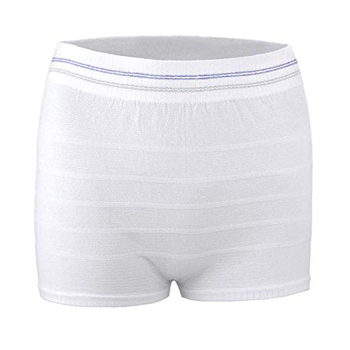 Product Cover Mesh Postpartum Underwear High Waist Disposable Post Bay C-Section Recovery Maternity Panties for Women (White-3 Pack, Medium/Large)