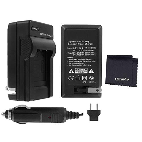 Product Cover UltraPro Canon BP-911, BP-915, BP-927, BP-930, BP-945, BP-950, BP-970, BP975 Replacement Battery Charger (110/220v with Auto & EU adapters) - UltraPro Bundle Includes: Deluxe Microfiber Cleaning Cloth