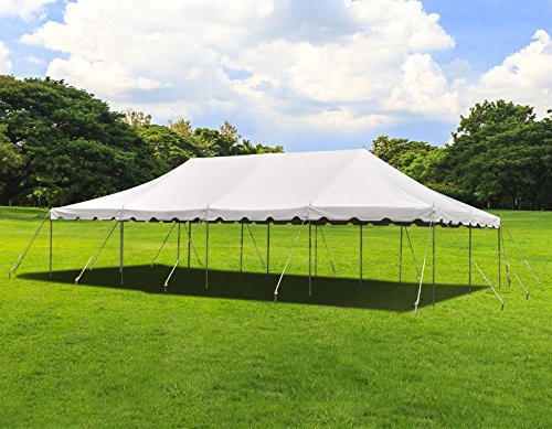 Product Cover TentandTable 20-Foot by 40-Foot Heavy Duty 14-Ounce Vinyl White Canopy Pole Tent Set with Storage Bag for Weddings, Parties, and Events