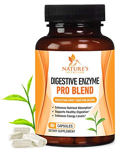 Product Cover Digestive Enzymes Plus Prebiotics & Probiotics 1000mg - Natural Pancreatic Support Supplement for Better Digestion - Gas, Constipation & Bloating Relief by Nature's Nutrition - 60 Capsules