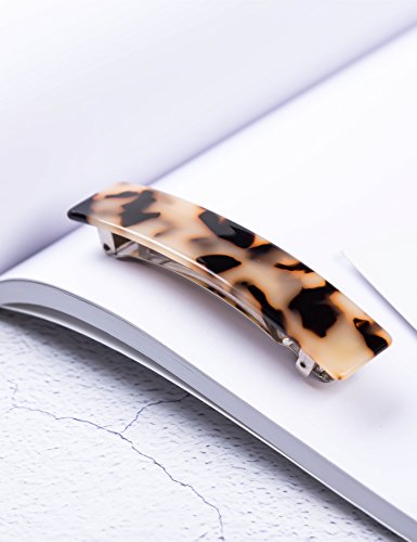 Product Cover Prettyou Handmade Celluloid French Design Tortoise Shell Oblong Luxury Fashion Accessories Hair Clip Claw for Women