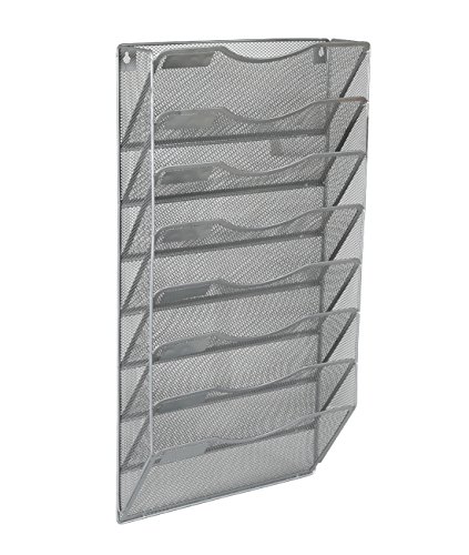 Product Cover EasyPAG Office 8 Pocket Wall File Holder Organizer Hanging Magazine Rack,Silver