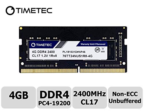 Product Cover Timetec Hynix IC 4GB DDR4 2400MHz PC4-19200 Unbuffered Non-ECC 1.2V CL17 1Rx8 Single Rank 260 Pin SODIMM Laptop Notebook Computer Memory RAM Module Upgrade (4GB)