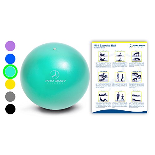 Product Cover Mini Exercise Ball - 9 Inch Small Bender Ball for Stability, Barre, Pilates, Yoga, Core Training and Physical Therapy (Aqua)