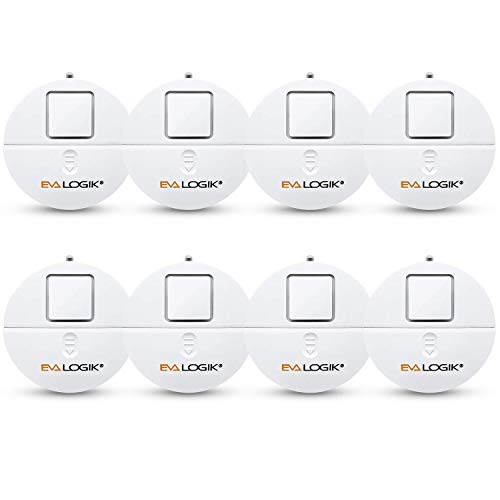 Product Cover EVA LOGIK Modern Ultra-Thin Window Alarm with Loud 120dB Alarm and Vibration Sensors Compatible with Virtually Any Window, Glass Break Alarm Perfect for Home, Office, Dorm Room- 8 Pack