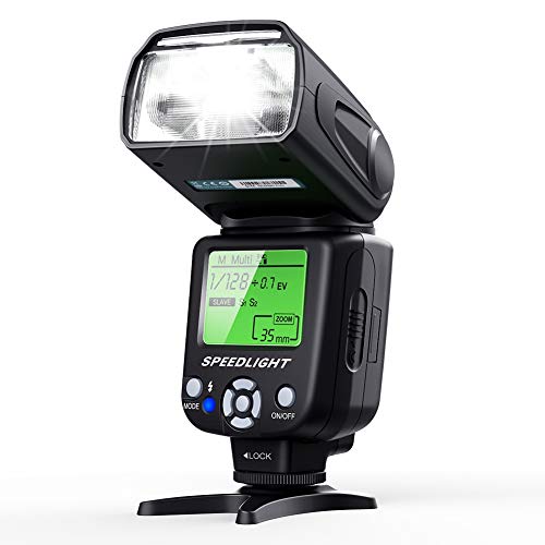 Product Cover ESDDI Camera Flash Speedlite, LCD Display, Multi, for Canon Nikon Olympus Pentax DSLR and Digital Cameras with Standard Hot Shoe