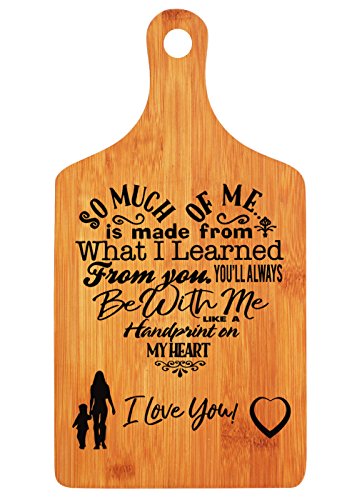 Product Cover Christmas Gifts for Mom - LANGXUN Personalized Engraved Bamboo Cutting Board for Mothers Day Gifts, Mothers Birthday Gift, Mom and Grandma Gift, Ideal Presents for Mom