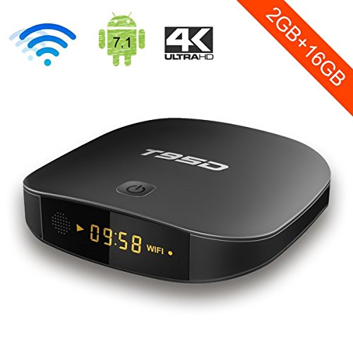 Product Cover Android TV Box, YAGALA T95D Android 7.1 RK3229 Quad Core 2GB RAM 16GB ROM with 4K Full HD WiFi Bluetooth HDMI 2.0 Ethernet