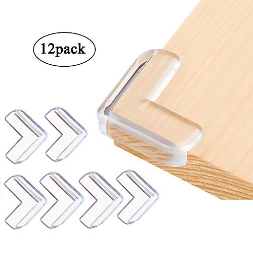 Product Cover Corner Guards (12 Pack) Clear Corner Protectors | High Resistant Adhesive Gel | Best Baby Proof Corner Guards | Stop Child Head Injuries | Tables, Furniture & Sharp Corners Baby Proofing (L-Shaped)...