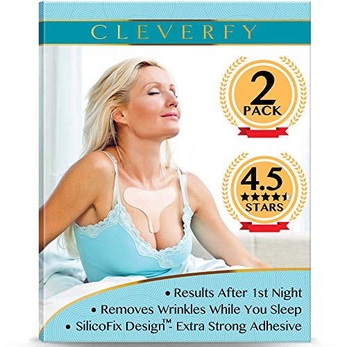 Product Cover Cleverfy 2 PACK of Chest Wrinkle Pads - [2x] Decollete Anti Wrinkle Chest Pads | Silicone Chest Wrinkle Pad | Anti Wrinkle Pads | Silicon Chest Wrinkle Pads for Chest Wrinkle Prevention