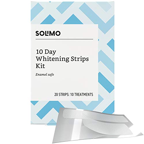 Product Cover Amazon Brand - Solimo 10 Day Teeth Whitening Strips Kit, 10 Treatments