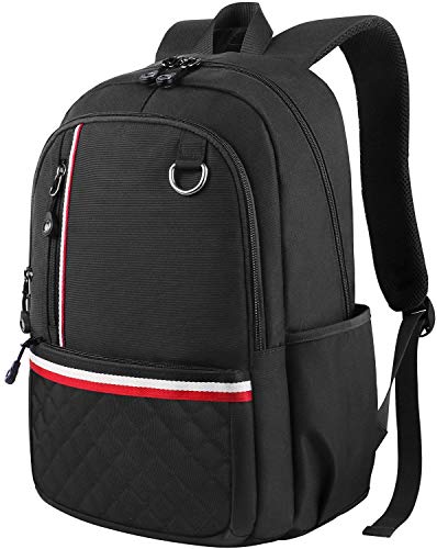 Product Cover Ytonet Elementary School Backpack, Casual Backpack for Girs Boys, Cute Lightweight Backpack Water-Resistant Slim Laptop Bag for Student, Fits 14 inch Laptop - Black