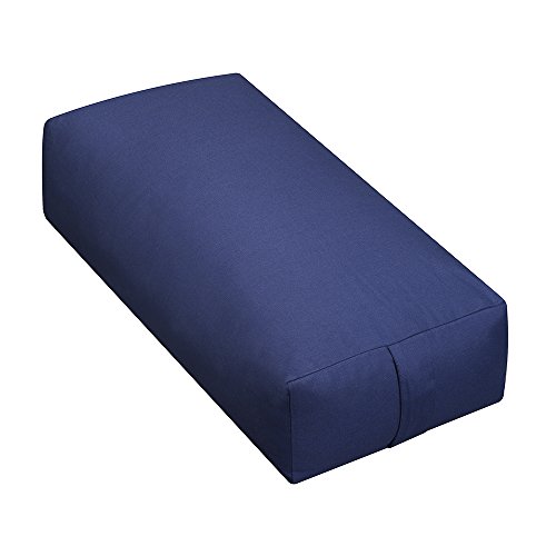 Product Cover Sunshine Yoga - Deluxe Large Rectangular Yoga Bolster - Wholesale 4-Pack Improve Form, Flexibility and Strength - 100% Cotton - Washable (24 x 6 x 12 Inches) (Dark Blue)