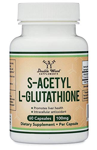 Product Cover S-Acetyl L-Glutathione Capsules - 100mg, Made and Tested in the USA, 60 Count (Acetylated Glutathione) by Double Wood Supplements