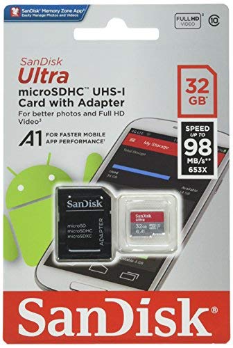 Product Cover Sandisk Ultra 32GB Micro SDHC UHS-I Card with Adapter - 98MB/s U1 A1 - SDSQUAR-032G-GN6MA (2 Pack)