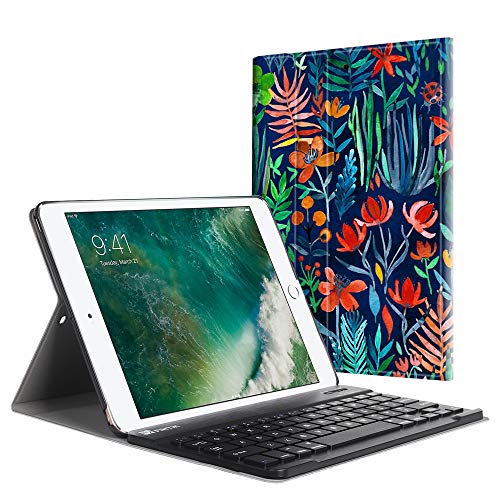 Product Cover Fintie iPad 9.7 2018 2017 / iPad Air 2 / iPad Air Keyboard Case - Slim Shell Stand Cover w/Magnetically Detachable Wireless Bluetooth Keyboard for iPad 6th / 5th Gen, iPad Air 1/2, Jungle Night