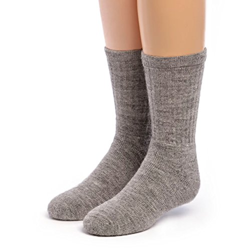 Product Cover Warrior Alpaca Socks - Boy's Outdoor Alpaca Wool Socks - Terry Lined Footbed - Crew - Ribbed