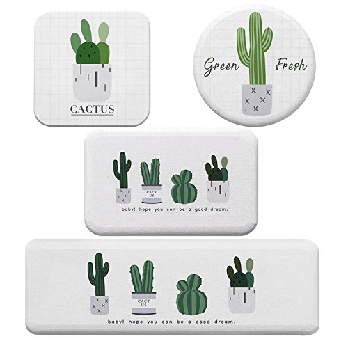 Product Cover UNIKON Diatomite Drink Coaster Absorbent Soap Holder Toothbrush Holder Set, Set of 4 Cactus Diatomaceous Earth Multi Functional Home Use Holder Set