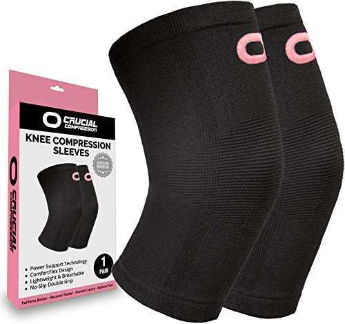 Product Cover Knee Brace Compression Sleeve (1 Pair) - Best Knee Support Braces for Meniscus Tear, Arthritis, Joint Pain Relief, Injury Recovery, ACL, MCL, Running, Workout, Basketball, Sports, Men and Women