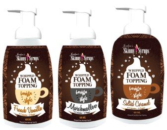 Product Cover Jordan's Skinny Gourmet Syrups Barista Style Whipped Foams - French Vanilla, Salted Caramel, Marshmallow