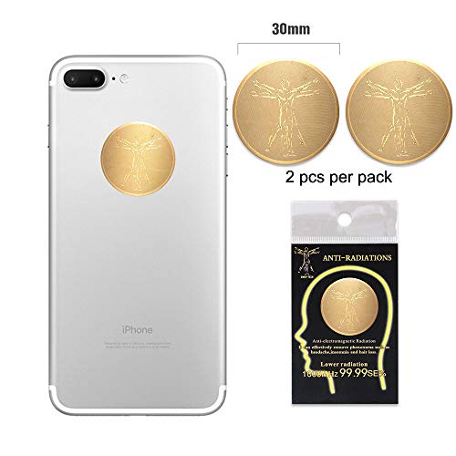 Product Cover Anti Radiation Protector Shield Cell Phone Sticker EMF EMR Blocker (Gold 2pcs)