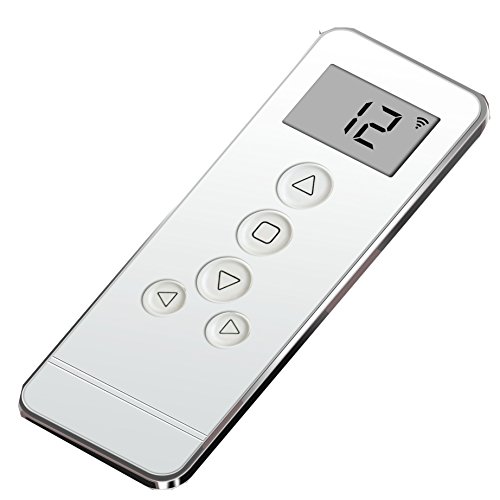 Product Cover Rollerhouse RF 433.92 Remote Control for Motorized Windows Shades and Blinds, 15 Channel Remote Controller, Black Color (White)