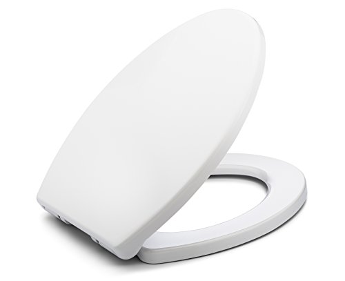 Product Cover BATH ROYALE BR237-00 MasterSuite Elongated Toilet Seat with Cover, White - Slow Close, Easy Clean, Replacement Toilet Seat Fits All Toilet Brands including Kohler, Toto and American Standard