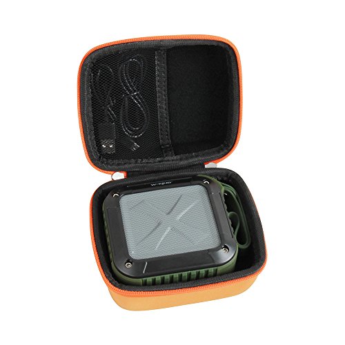 Product Cover Hermitshell Hard Case Storage Bag Fits Milemont/AYL/ShackJoy/Infinilla Wireless Bluetooth Speakers (Orange)