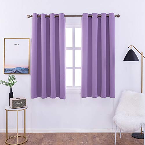 Product Cover MANGATA CASA Bedroom Blackout Curtains Grommet 2 Panels,Thermal Window Curtain Panel for Living Room Darkening Drapes(Light-Purple 52x63Inch)