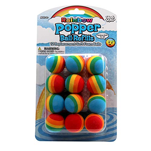 Product Cover Hog Wild Rainbow Popper Refill Balls, 12 Pack - for Poppers and Power Popper Toys - Age 4+