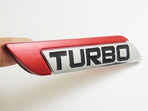 Product Cover Incognito-7 3D Laxury Turbo Logo Bodyside Trunk Metal Fender Turbo Badge Turbo Emblem Turbo Logo Turbo Decal for All Cars (Red)