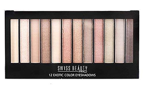 Product Cover Swiss Beauty Pro Fearless Exotic Color Eyeshadow Matte, Semi-Matte & Shimmering Eyeshadow (18g, 12 Pieces)