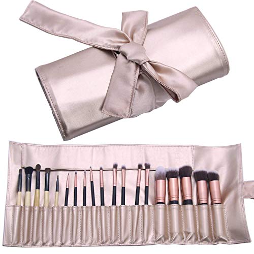 Product Cover Makeup Brush Organizer Rolling Bag Cosmetic Case PU Leather Brush Holder Travel Portable 18 Slots Makeup Artist Storage Handbag ...