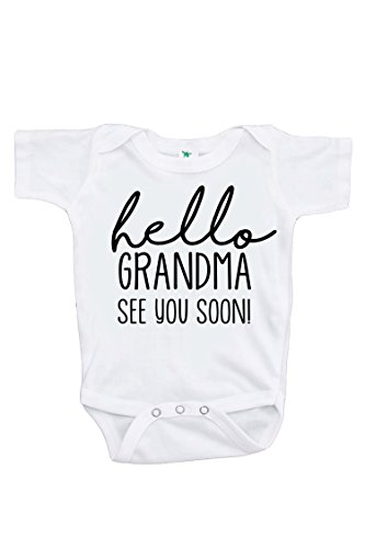 Product Cover 7 ate 9 Apparel Pregnancy Announcement Onepiece - Hello Grandma White