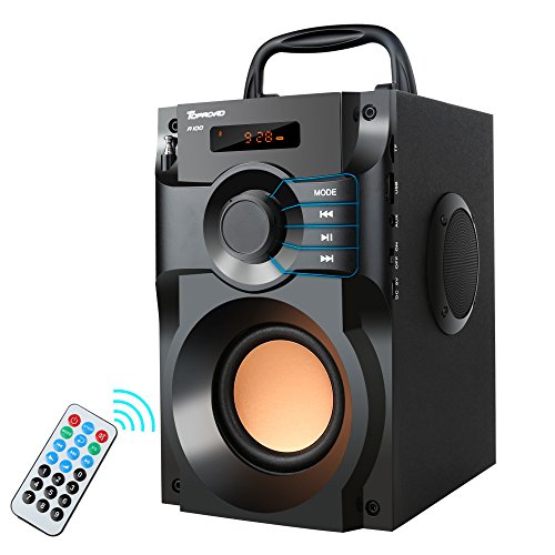 Product Cover Portable Bluetooth Speaker 10W Subwoofer Heavy Bass Wireless Outdoor Speaker MP3 Player Line in Speakers Support Remote Control FM Radio TF Card LCD Display for Home Party Phone Computer PC