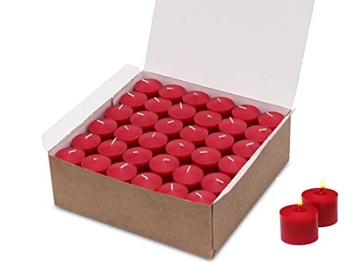Product Cover 72 Bulk Red Color Votive Candles Decorations for Wedding Holiday Romantic Dinner Restaurant Unscented up to 10 Hour Burn Time (Candle Holders Not Included) Made in USA
