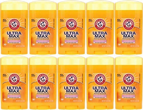 Product Cover Arm & Hammer Ultra Max Solid Antiperspirant Deodorant, Powder Fresh, 1 Ounce Travel Size (Pack of 10)