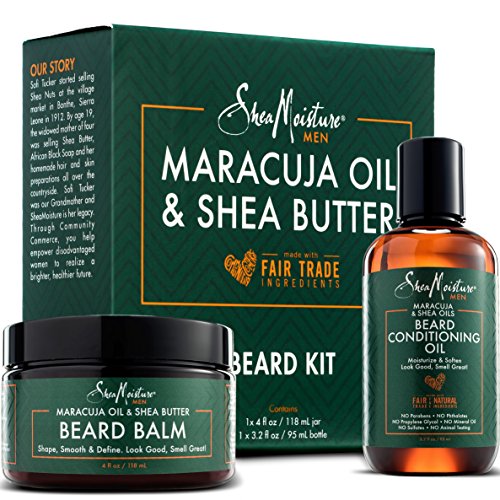 Product Cover Shea Moisture Beard Oil & Balm Grooming Kit For Men, Organic All natural Maracuja & Shea Oils, Beard Conditioning Oil, 3.2 Ounce & Beard Balm, 4 Ounce. Moisturize & Soften