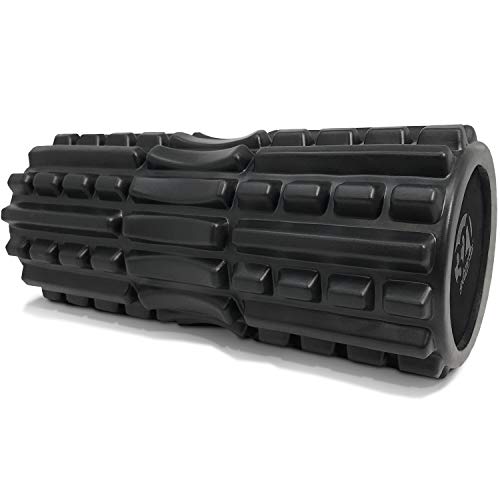 Product Cover 321 STRONG Foam Roller - Extra Firm High Density Deep Tissue Massager with Spinal Channel, for Muscle Massage and Myofascial Trigger Point Release, with 4K eBook - Black