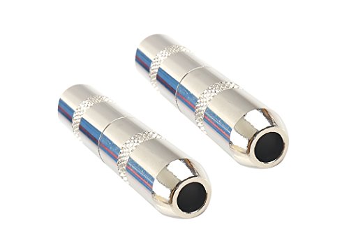 Product Cover Devinal [Heavy Duty] [Metal Construction] 1/4 inch 6.35mm Female Jack Stereo TRS TS Solder Type Adapter Connector, 2 Pack